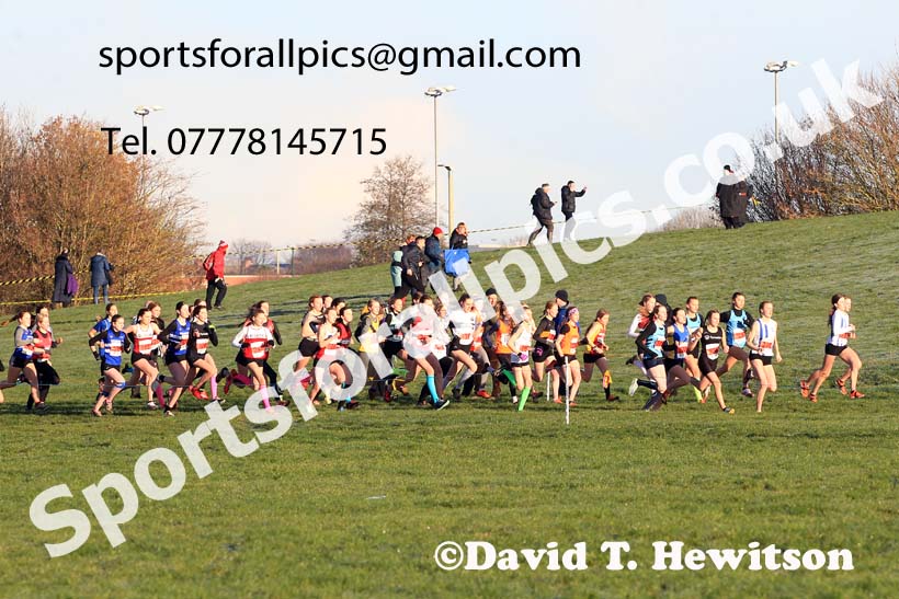 Girls under-15s, 2022 North Eastern Cross Country Champs., Temple Park, South Shields.  Photo: David T. Hewitson/Sports for All Pics